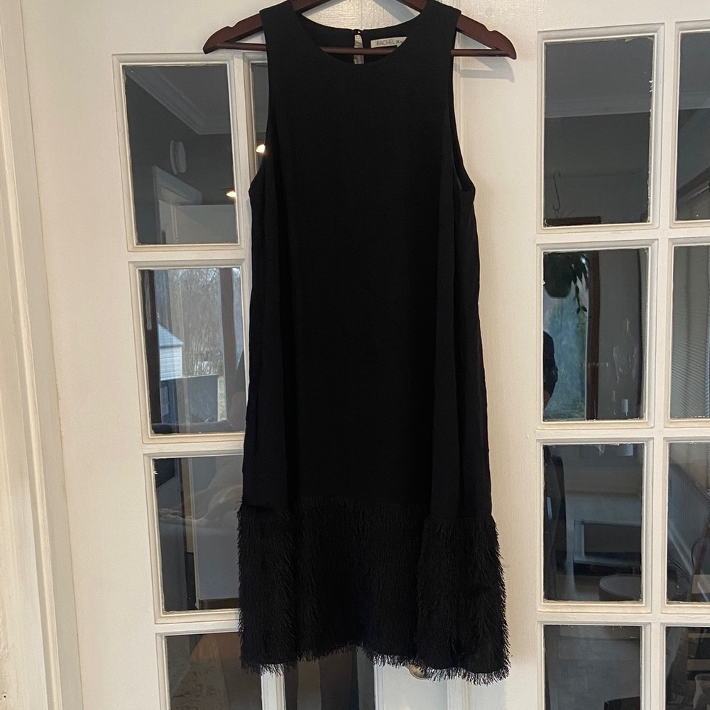 RACHEL Rachel Roy Black Fringe Midi Dress